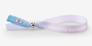 Eco event wristband, metal removable bead, 4/0 print