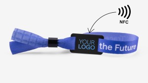 Event wristband, black plastic closure, 4/4 print NFC+TAG 