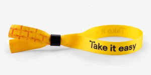 Event wristband, black flat plastic closure, 4/4 print