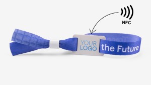 Event wristband, white plastic closure, 4/4 print NFC+TAG