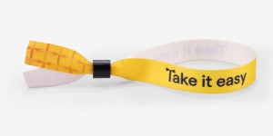 Event wristband, black plastic closure, 4/0 print