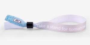Eco event wristband, black plastic closure, 4/0 print