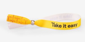 Event wristband, metal removable bead, 4/0 print