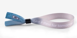 Eco event wristband, black flat plastic closure, 4/4 print