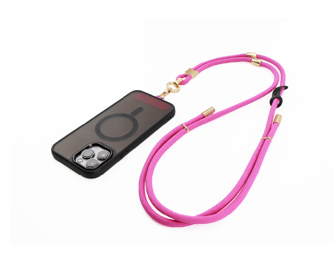 Custom promotional smartphone lanyards with phone case patch insert and adjustable crossbody strap cord by TedGifted.