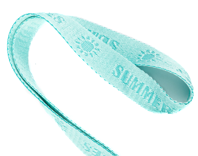 Nahaufnahme der Textur und des Musters eines gewebten Lanyards