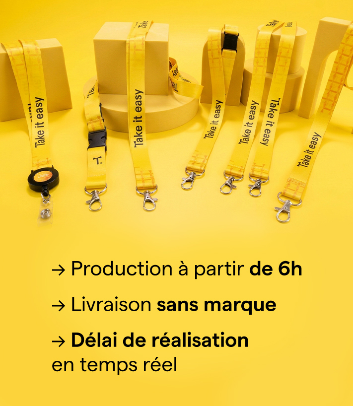 Tours de cou publicitaires personnalisés pour agences de communication et revendeurs par TedGifted fabricant grossiste.