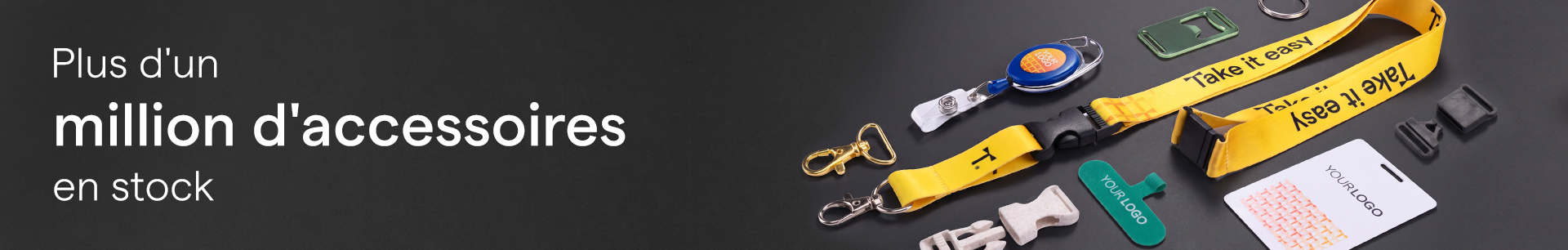 Porte-badges transparents, enrouleurs porte-badge et accessoires pour tour de cou événementiel[cite: 2, 4].
