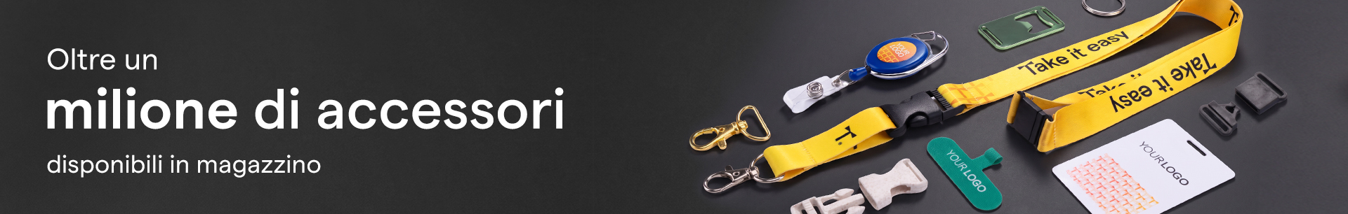 Custodie portabadge trasparenti, avvolgitori badge e accessori per laccetti da collo aziendali[cite: 2, 4].