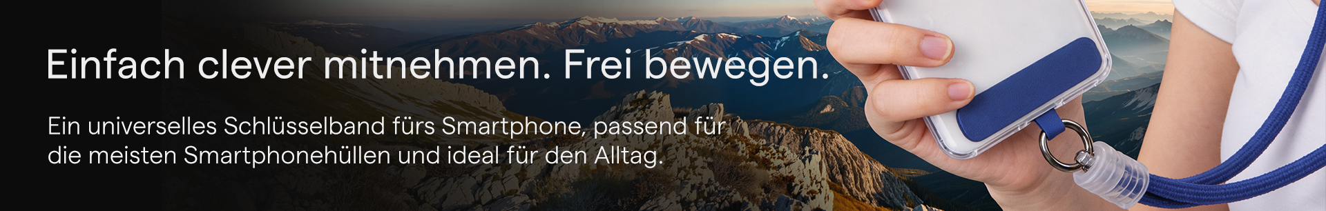 Verstellbares Handy Schlüsselband mit Adapter für Smartphone Hüllen zur praktischen Befestigung im Alltag[cite: 9, 10].