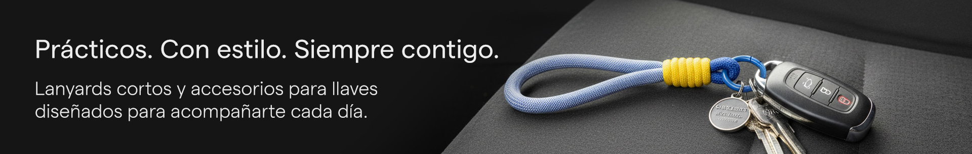 Lanyard llavero corta para llaves del coche personalizable con logo para promociones corporativas[cite: 8, 9].