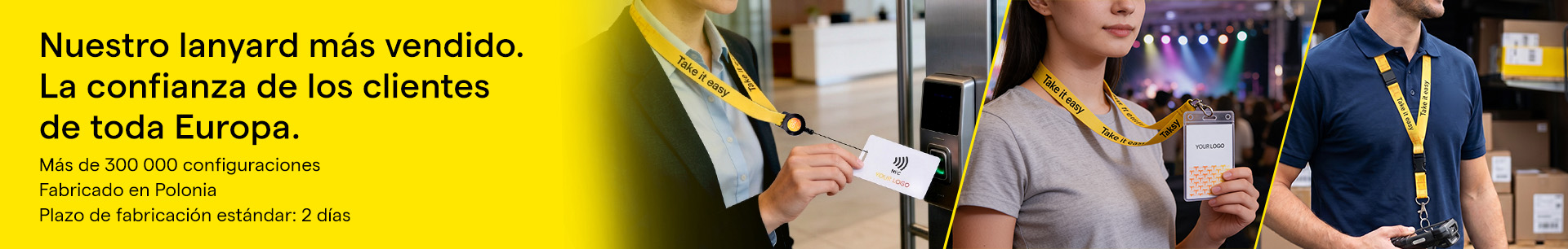 Lanyards por sublimación personalizadas con logotipo impreso para acreditaciones en eventos y ferias de empresa[cite: 13, 14].