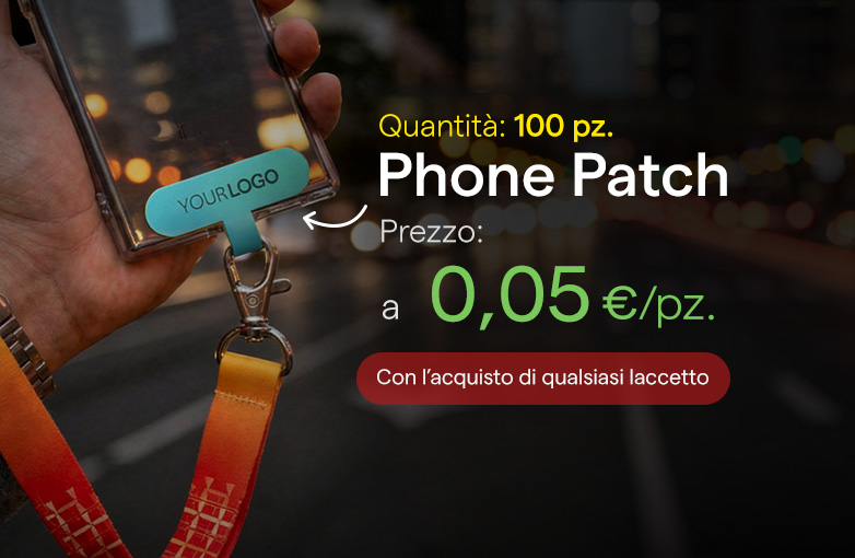 Supporto universale per telefono Phone Patch con stampa logo.