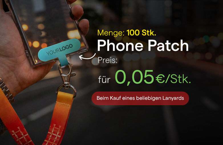Universelle Phone Patch Handyhalterung mit Logo-Aufdruck.
