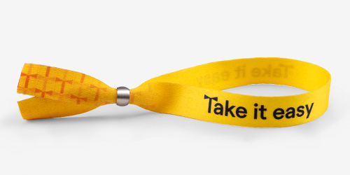 Event wristband, metal removable bead, 4/4 print